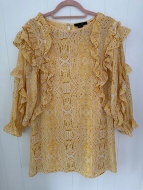 Ruffled Yellow Paisley Dress